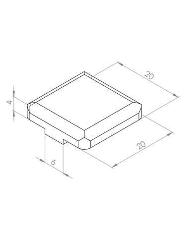 Zaślepka dla profili aluminiowych 20x20