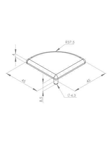Zaślepka dla profili aluminiowych 45x45 R