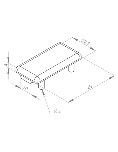 Zaślepka dla profili aluminiowych 22,5x45