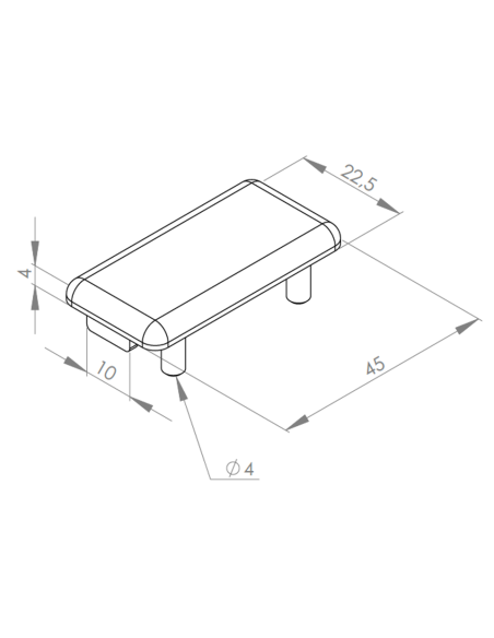 Zaślepka dla profili aluminiowych 22,5x45