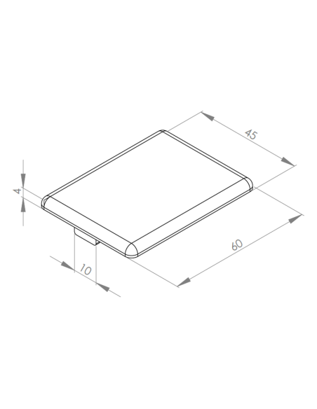 Zaślepka dla profili aluminiowych 45x60
