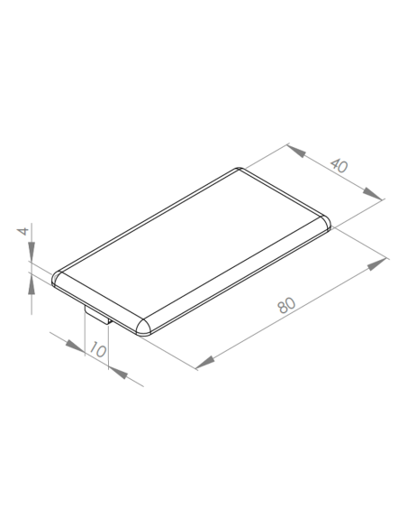 Zaślepka dla profili aluminiowych 40x80