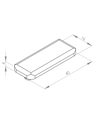 Zaślepka dla profili aluminiowych 16x40