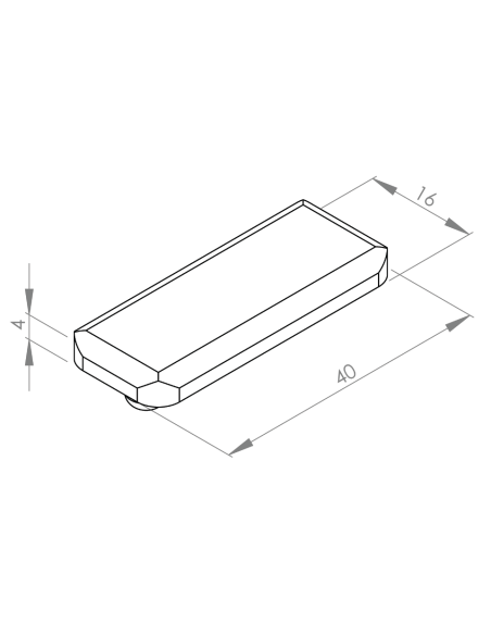Zaślepka dla profili aluminiowych 16x40
