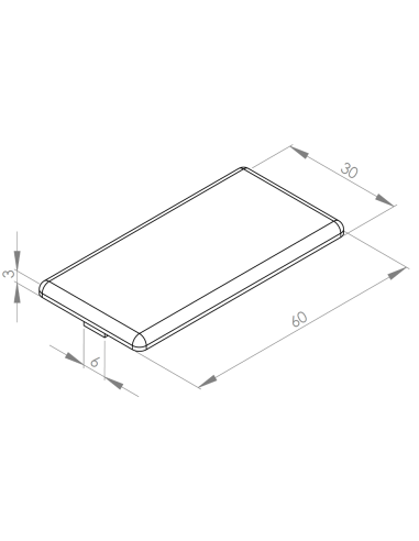 Zaślepka dla profili aluminiowych 30x60
