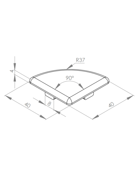 Zaślepka dla profili aluminiowych 40x40R