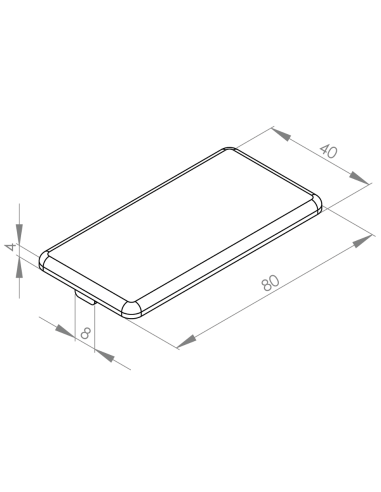 Zaślepka dla profili aluminiowych 40x80