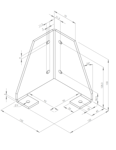 Płyta mocująca narożna