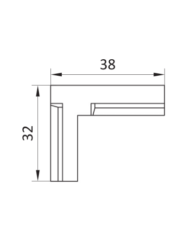 Kątownik wewnętrzny do profili, rowek 10 mm | Leanflex