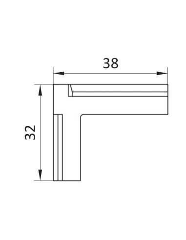Kątownik wewnętrzny typ R do rowka 10 mm | Leanflex