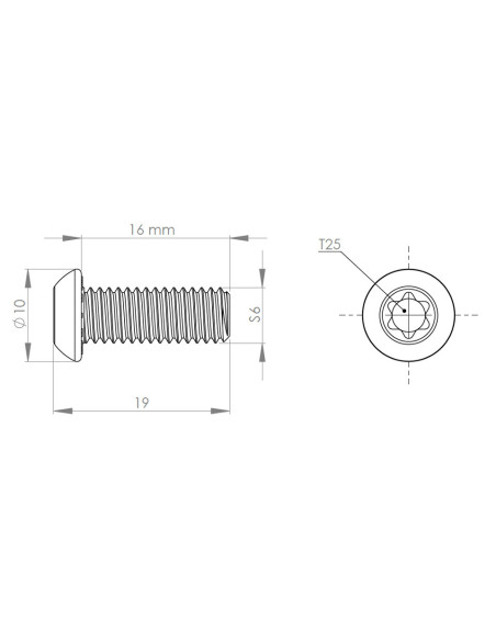 Śruba centralna samogwintująca S6x16 do rowka 6 mm | Leanflex