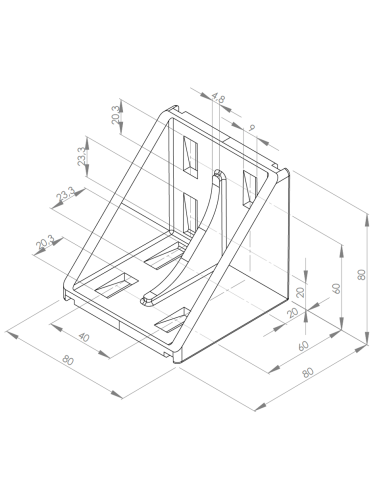 Kątownik 80x80 do rowka 10mm