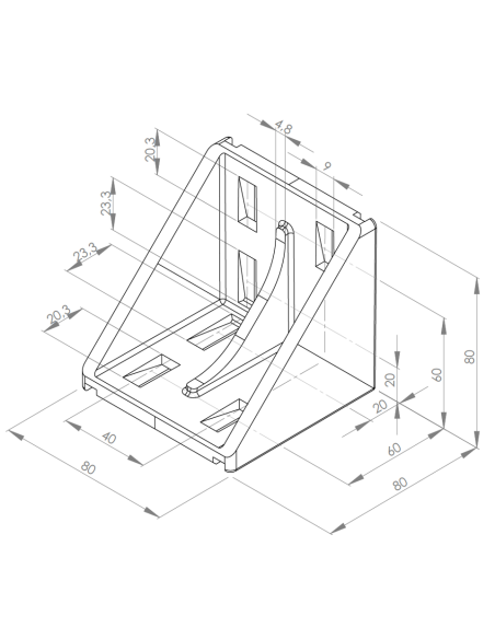 Kątownik 80x80 do rowka 10mm
