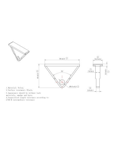 Hak przesuwny do rowka 10mm