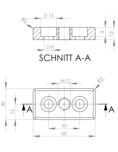 Płyta mocująca 30x60 M12