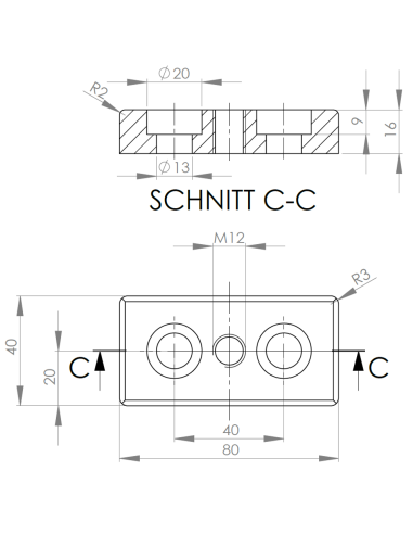 Płyta podkładowa 40x80 M12