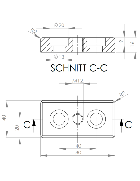 Płyta podkładowa 40x80 M12
