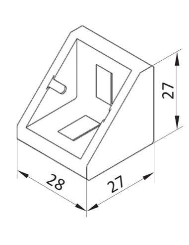 Kątownik 30x30 z zestawem mocującym, rowek 8 mm | Leanflex