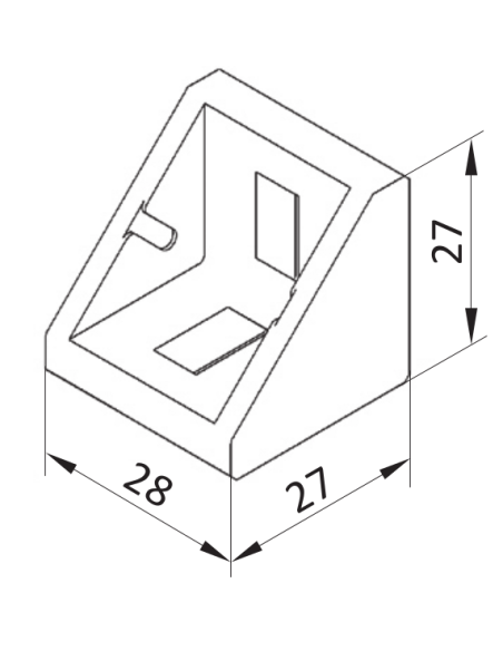 Kątownik 30x30 z zestawem mocującym, rowek 8 mm | Leanflex