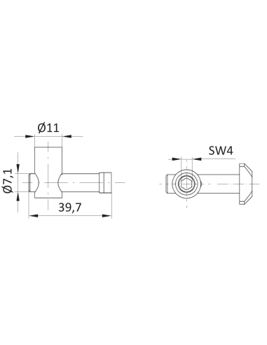 Łącznik szybkomocujący poziomy 90° ESD [8][10]
