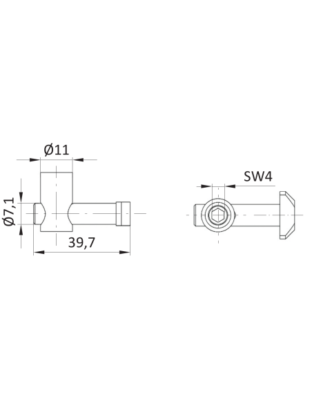 Łącznik szybkomocujący poziomy 90° ESD [8][10]