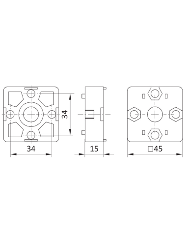 Łącznik T 45x45 ESD  [10]