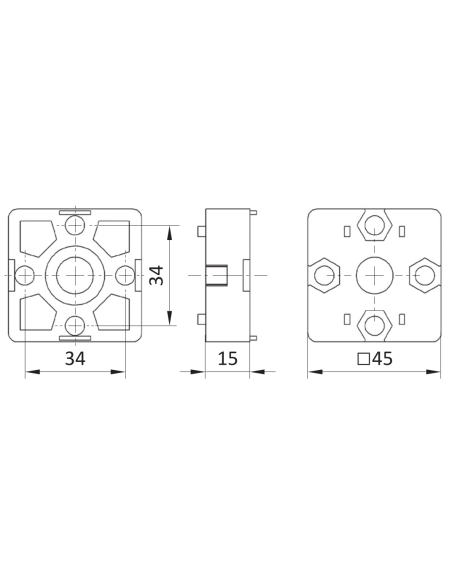 Łącznik T 45x45 ESD  [10]