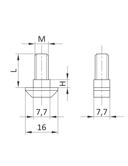 Śruba młoteczkowa ESD M6x16 i nakrętka kołnierzowa ESD M6 [8]