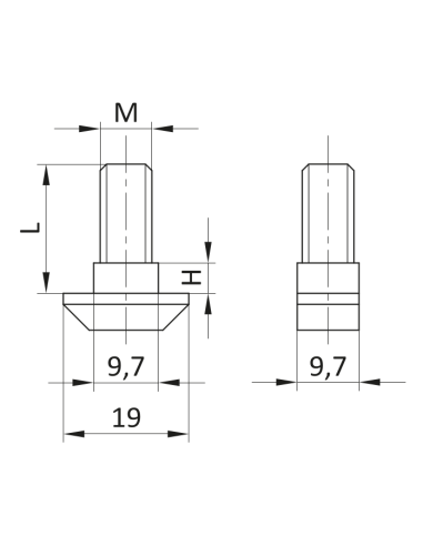 Śruba młoteczkowa ESD M8x20 z nakrętką kołnierzową ESD M8 [10]