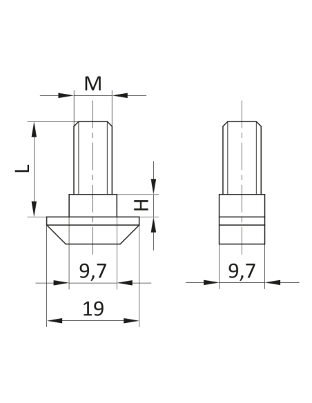Śruba młoteczkowa ESD M8x25 z nakrętką kołnierzową ESD M8 [10]