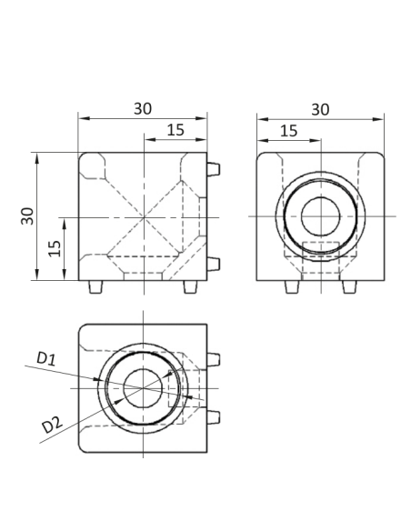 Łącznik węzłowy ESD 30x30/2 [8]