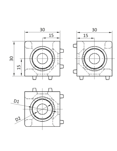 Łącznik węzłowy ESD 30x30/3 [8]