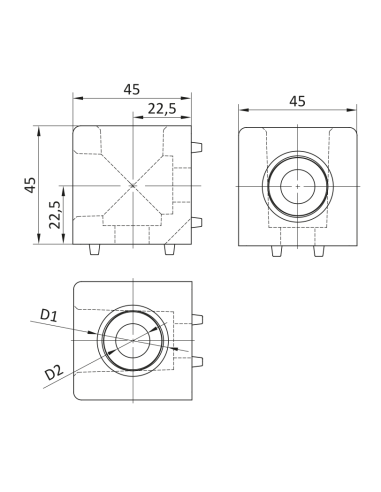 Łącznik węzłowy ESD 45x45/2 [10]