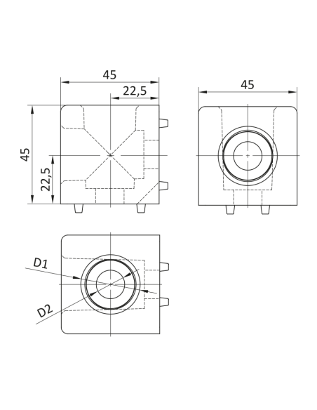 Łącznik węzłowy ESD 45x45/2 [10]