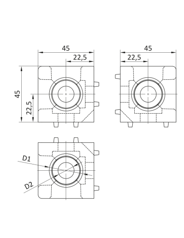 Łącznik węzłowy ESD 45x45/3 [10]