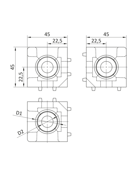 Łącznik węzłowy ESD 45x45/3 [10]