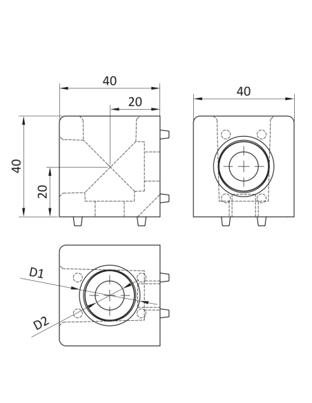 Łącznik węzłowy ESD 40x40/2 [10]