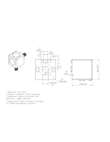 Łącznik węzłowy 40x40/2 malowany na kolor srebrny [10]