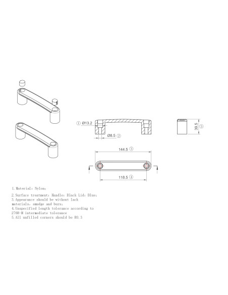Uchwyt kabłąkowy PA 120 pełny [8] [10]