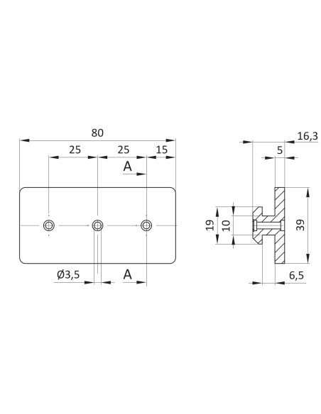 Ślizgacz jednostronny gładki POM [10]