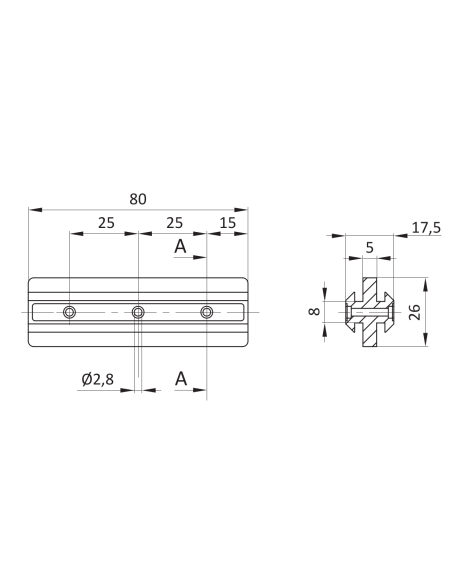 Ślizgacz dwustronny gładki POM [8/8]