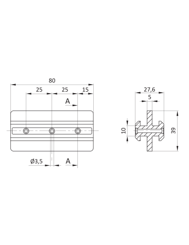 Ślizgacz dwustronny gładki POM [10/10]