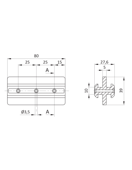 Ślizgacz dwustronny gładki POM [10/10]