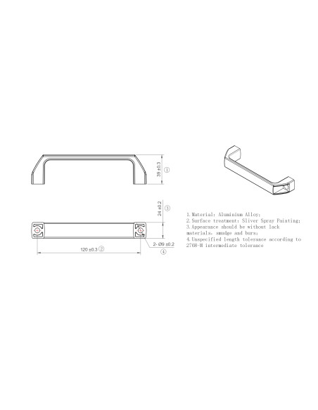 Uchwyt kabłąkowy 120 aluminiowy kolor srebrny [8] [10]