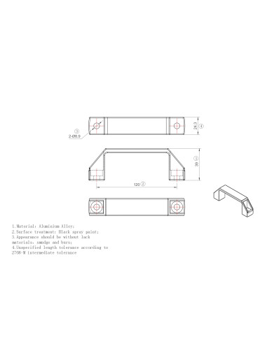 Uchwyt kabłąkowy 120 aluminiowy kolor czarny [8] [10]