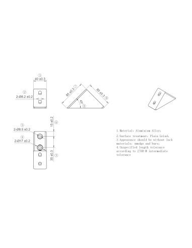 Łącznik kątowy 40x80 45º [8]