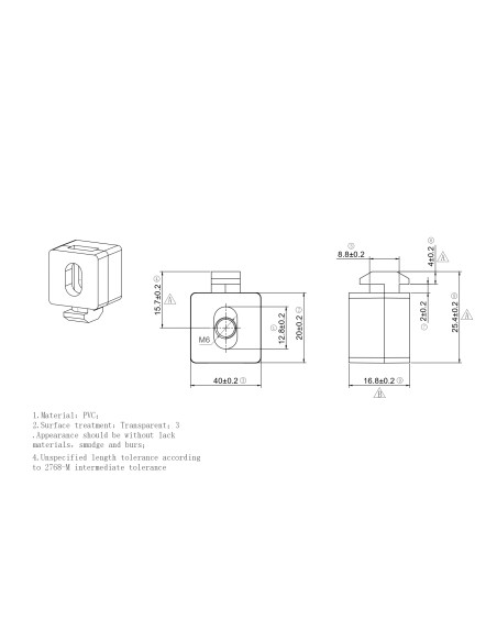 Bloczek mocujący transparentny [8]
