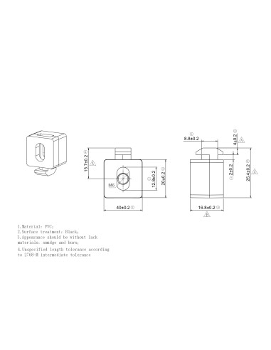 Bloczek mocujący czarny [8]