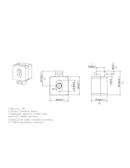 Bloczek mocujący czarny [8]