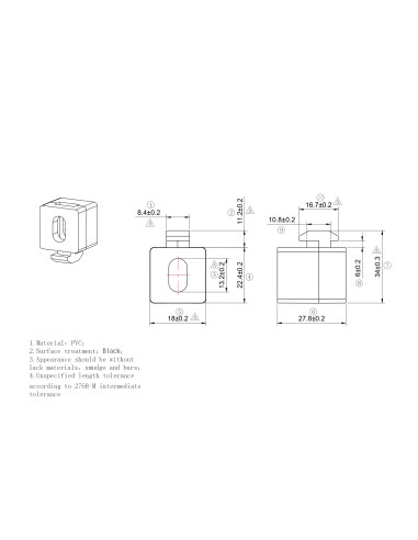 Bloczek mocujący czarny [10]